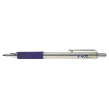 Zebra Golyóstoll, 0,24 mm, nyomógombos, rozsdamentes acél, kék tolltest, ZEBRA F402, kék (TZ45842) toll