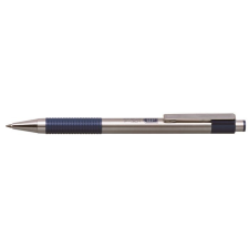  ZEBRA Golyóstoll, 0,24 mm, nyomógombos, rozsdamentes acél, kék tolltest, ZEBRA &quot;F-301&quot;, kék toll