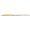 Zebra Golyóstoll, 0,24 mm, nyomógombos, rozsdamentes acél, pasztellsárga tolltest, ZEBRA "F-301", kék
