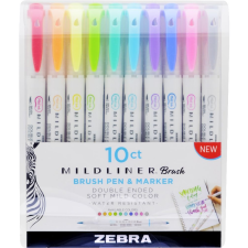 Zebra Mildliner Brush&Marker kétvégű Ecsetirón készlet - Vegyes színek (79101) filctoll, marker