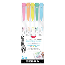 Zebra Mildliner Fluorescent kétvégű Ecsetirón készlet - Vegyes színek (79105) filctoll, marker