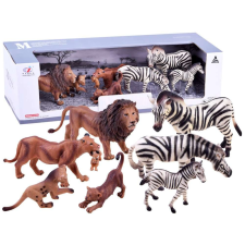 Zebra Safari állatkészlet, oroszlán és zebra figurák játékfigura