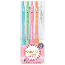 Zebra Sarasa Clip Milk Nyomógombos zseléstoll készlet 0.33mm 5 darabos pasztell színek toll