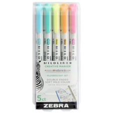Zebra Szövegkiemelő Zebra Mildliner Highlighter Fluorescent 5-ös készlet filctoll, marker