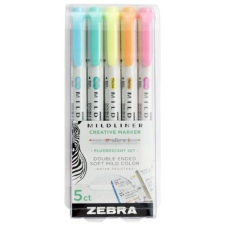 Zebra Szövegkiemelő Zebra Mildliner Highlighter Fluorescent 5-ös készlet filctoll, marker