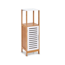  Zeller fürdőszobai polc, MDF/bambusz, 30x30x96 cm, Fehér/Barna fürdőszoba bútor