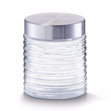 Zeller tárolóedény, üveg/rozsdamentes acél, 10x12,5 cm, átlátszó/ezüst papírárú, csomagoló és tárolóeszköz