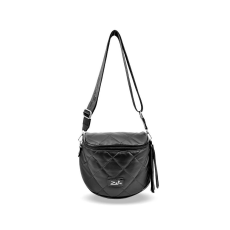 Zellia Női Oldaltáska 21028 Fekete Matt - Steppelt - Ezüst K.