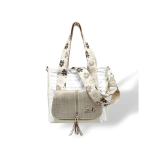 Zellia Női Válltáska 24067 - Next C. Flowers - Fehér - Beige - Arany - Ss-Ch - kézitáska és bőrönd