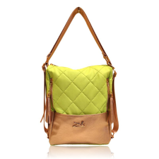  Zellia Női Válltáska/Hátizsáká Alakítható 22199 Lemon zöld- Arany- Matt- Steppelt- kézitáska és bőrönd