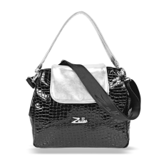  Zellia Női Válltáska Zlb226 Fekete-Ezüst – Krokkó –