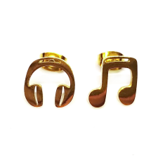  Zenei nemesacél fülbevaló, arany színű fülbevaló