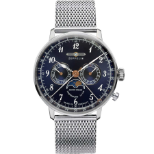 Zeppelin 7036M-3 Hindenburg LZ129 men`s watch moon phase 40mm 3ATM, karóra