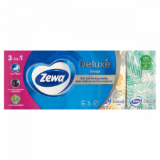 Zewa Deluxe Design illatmentes papír zsebkendő 3 rétegű 10 x 10 db papírárú, csomagoló és tárolóeszköz