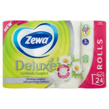 ZEWA Toalettpapír, 3 rétegű, kistekercses, 24 tekercs, ZEWA "Deluxe", kamilla higiéniai papíráru