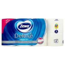 ZEWA Toalettpapír, 3 rétegű, kistekercses, 8 tekercs, ZEWA &quot;Deluxe&quot;, fehér higiéniai papíráru
