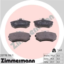 Zimmermann fékbetétkészlet, tárcsafék 20778.196.1 autóalkatrész