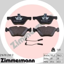Zimmermann fékbetétkészlet, tárcsafék 21670.200.2 fékbetét