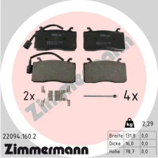 Zimmermann fékbetétkészlet, tárcsafék 22094.160.2 autóalkatrész