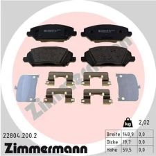 Zimmermann fékbetétkészlet, tárcsafék 22804.200.2 autóalkatrész