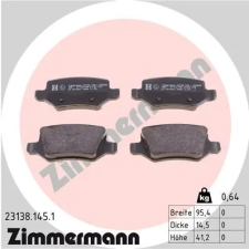 Zimmermann fékbetétkészlet, tárcsafék 23138.145.1 autóalkatrész