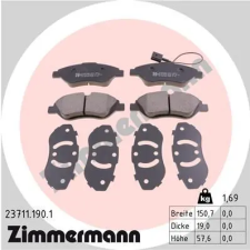 Zimmermann fékbetétkészlet, tárcsafék 23711.190.1 fékbetét