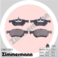 Zimmermann fékbetétkészlet, tárcsafék 23807.190.1 autóalkatrész