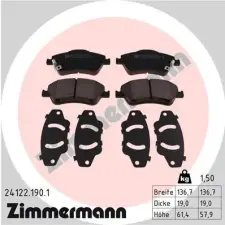 Zimmermann fékbetétkészlet, tárcsafék 24122.190.1 fékbetét