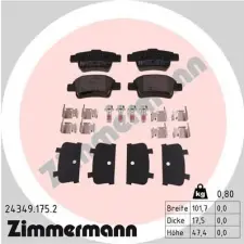 Zimmermann fékbetétkészlet, tárcsafék 24349.175.2 autóalkatrész