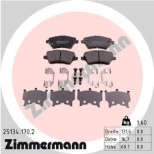 Zimmermann fékbetétkészlet, tárcsafék 25134.170.2 autóalkatrész