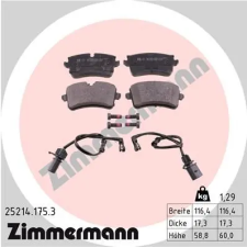 Zimmermann fékbetétkészlet, tárcsafék 25214.175.3 autóalkatrész