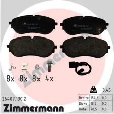 Zimmermann fékbetétkészlet, tárcsafék 26407.190.2 autóalkatrész