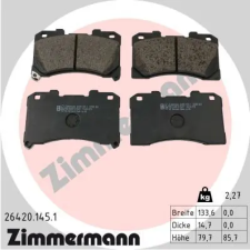 Zimmermann fékbetétkészlet, tárcsafék 26420.145.1 autóalkatrész