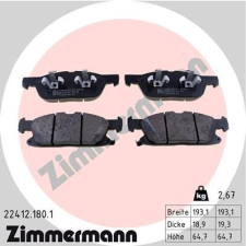 Zimmermann fékbetétkészlet, tárcsafék ZIMMERMANN 22412.180.1 autóalkatrész