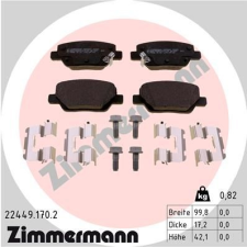 Zimmermann fékbetétkészlet, tárcsafék ZIMMERMANN 22449.170.2 autóalkatrész