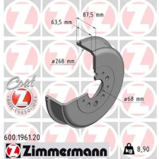 Zimmermann fékdob 600.1961.20 autóalkatrész