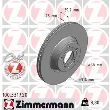 Zimmermann féktárcsa 100.3317.20 autóalkatrész