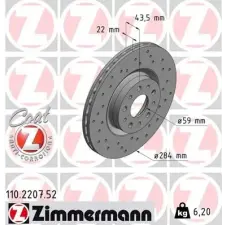 Zimmermann féktárcsa 110.2207.52 autóalkatrész