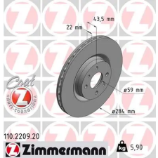 Zimmermann féktárcsa 110.2209.20 autóalkatrész
