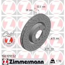 Zimmermann féktárcsa 150.1291.52 autóalkatrész