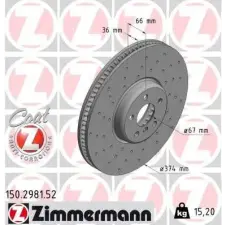 Zimmermann féktárcsa 150.2981.52 autóalkatrész