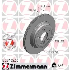 Zimmermann féktárcsa 150.3405.20 autóalkatrész