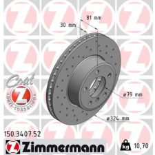 Zimmermann féktárcsa 150.3407.52 autóalkatrész
