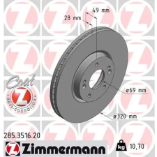 Zimmermann féktárcsa 285.3516.20 autóalkatrész