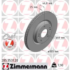 Zimmermann féktárcsa 285.3531.20 autóalkatrész