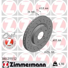 Zimmermann féktárcsa 380.2111.52 autóalkatrész
