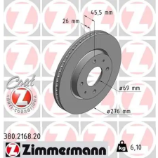 Zimmermann féktárcsa 380.2168.20 autóalkatrész