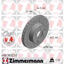 Zimmermann féktárcsa 400.3652.52 autóalkatrész