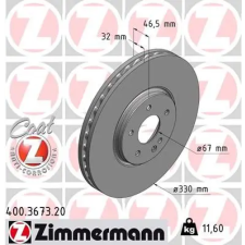 Zimmermann féktárcsa 400.3673.20 autóalkatrész