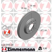 Zimmermann féktárcsa 440.3117.20 autóalkatrész
